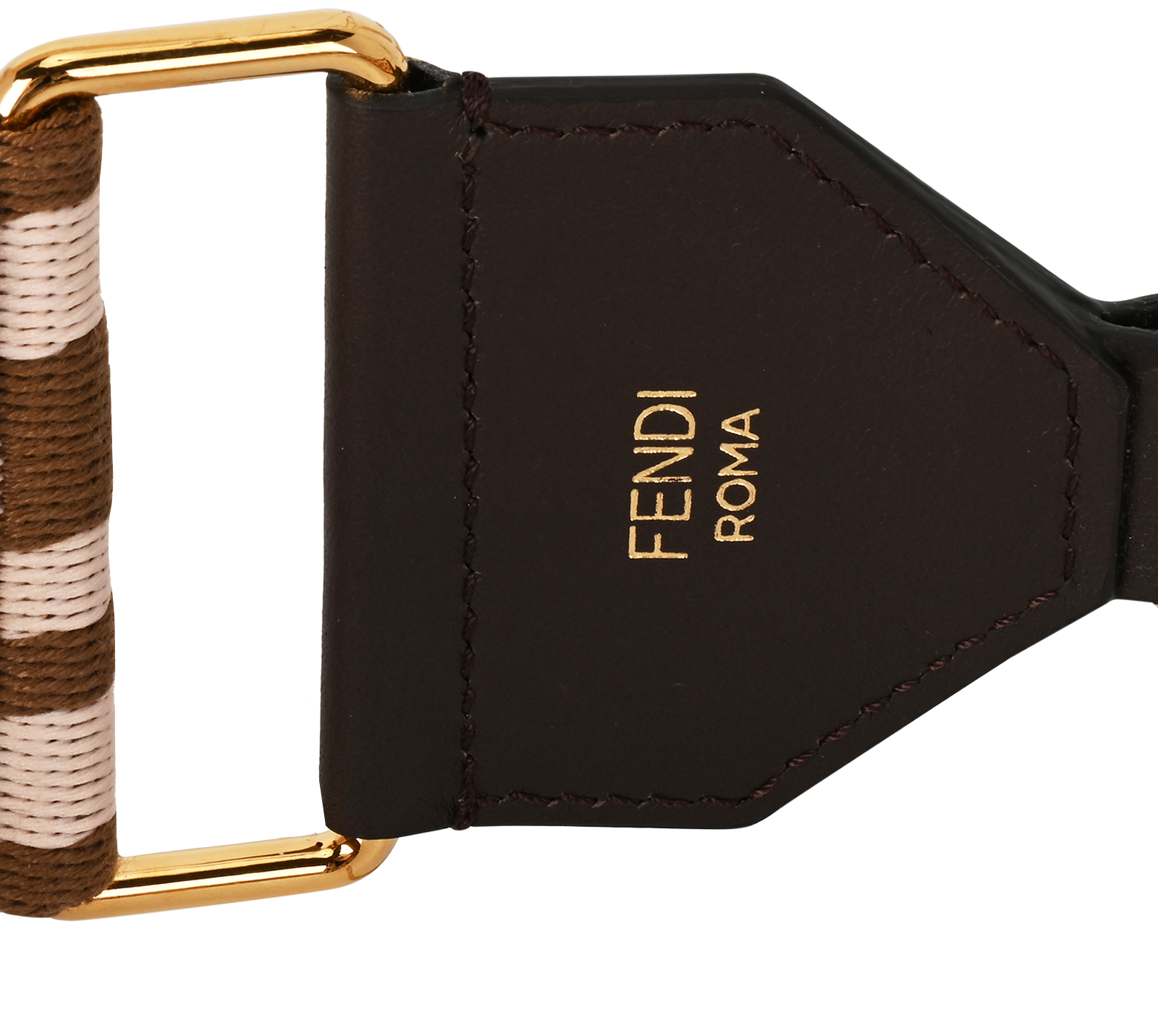 Fendi FF Bag Strap, &pound;290, Accessories, Brown/Pink, Fabric, Other view